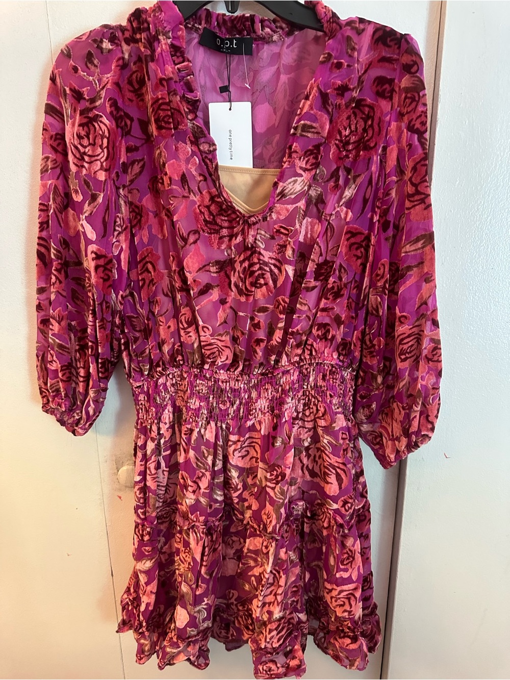OPT Pink Floral Dress New XL